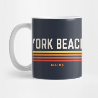 York Beach Maine Retro Vintage Stripes Mug